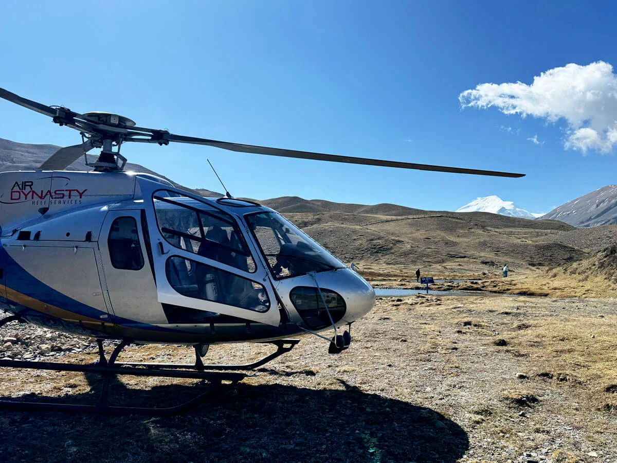 Helicopter Stand at Damodar Kunda Mustang