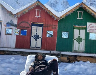 Enjoying snow during the Kanchenjunga North Base Camp Trek