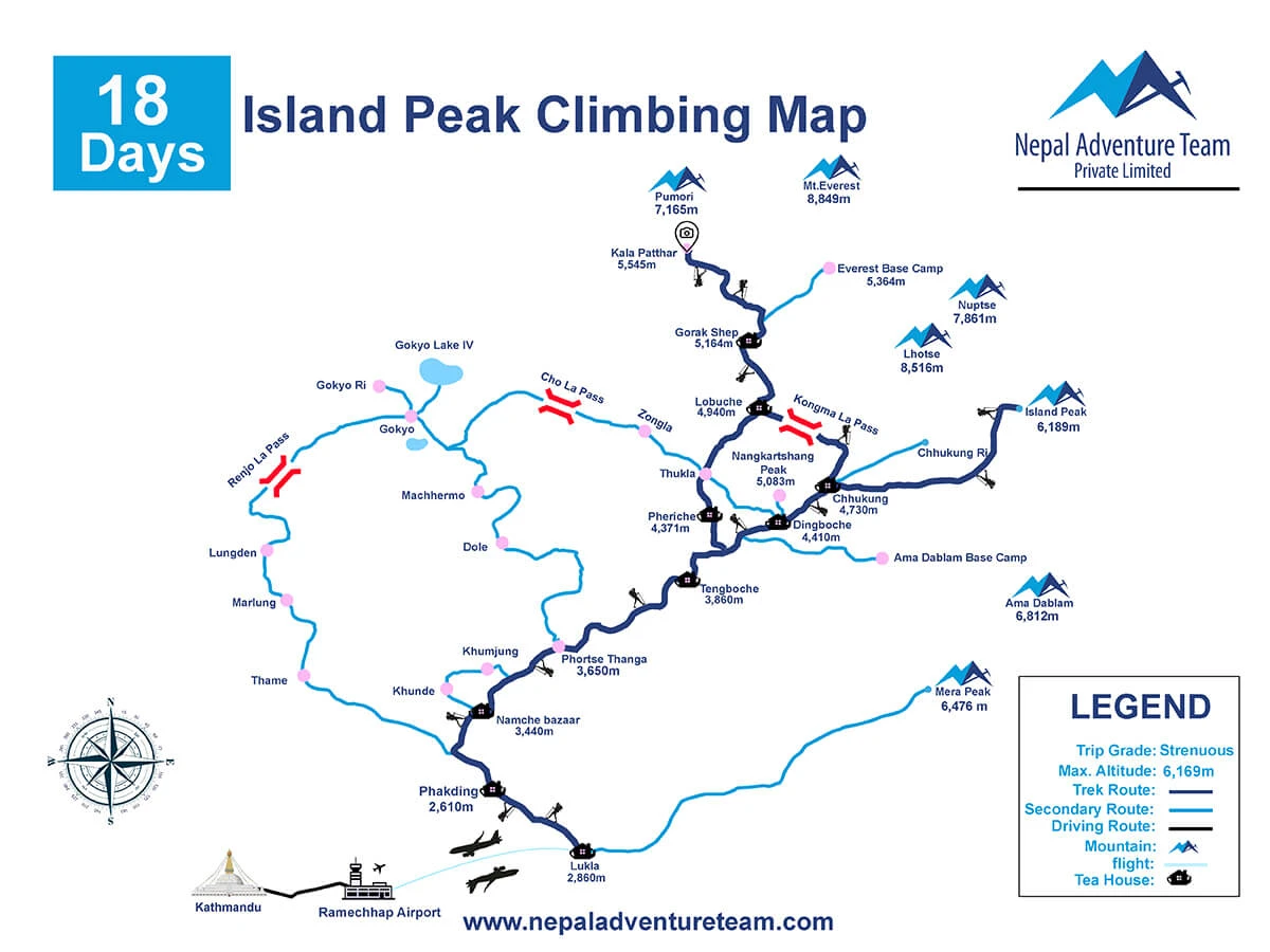 Island Peak Climbing Map