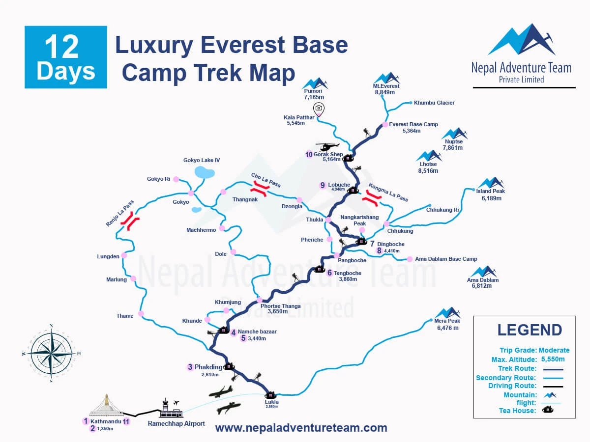 Luxury Everest Base Camp Trek Map