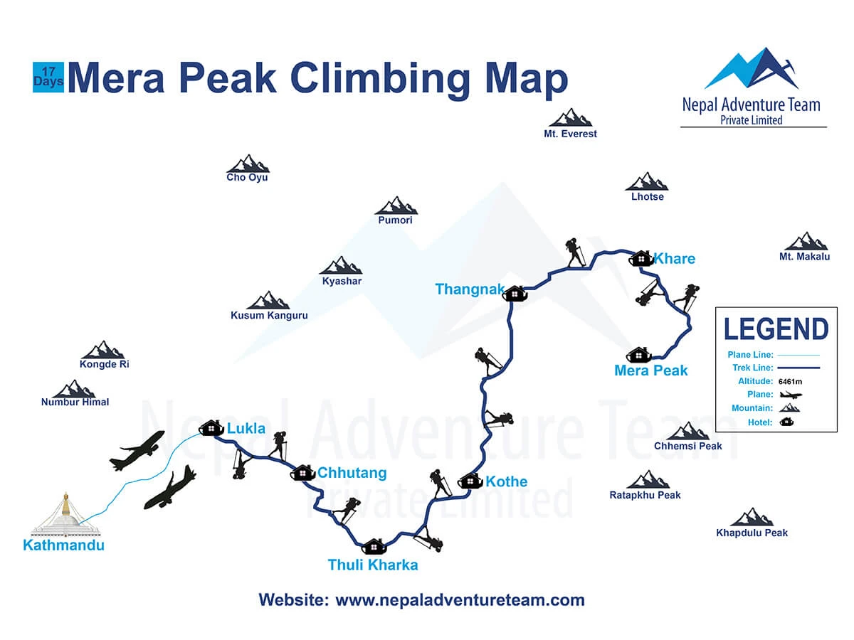 Mera Peak Climbing Map