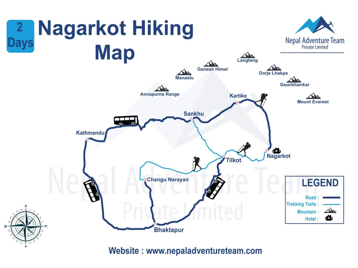 Nagarkot Hiking Map