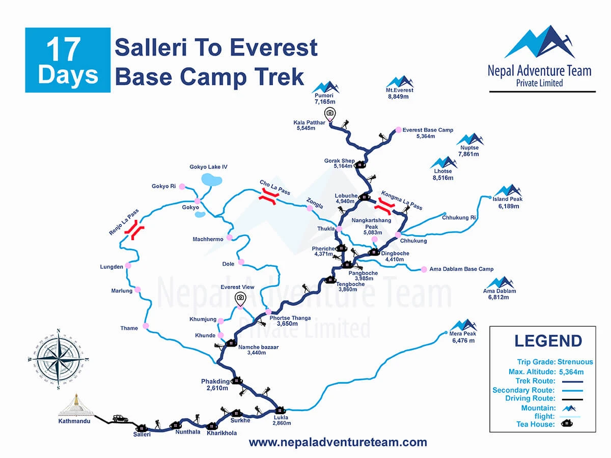 Salleri to Everest Base Camp Trek Map